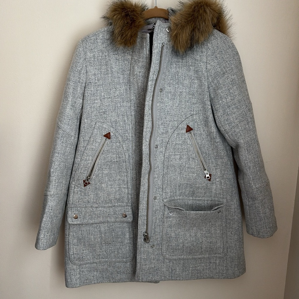J Crew Italian Stadium Cloth Pea Coat - Picture 2 of 3